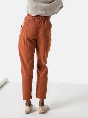 Elizabeth Suzann Clyde Work Linen Pants, Burnt Orange
